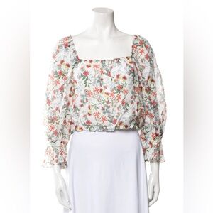 Alive and Olivia Floral print square neckline crop top
